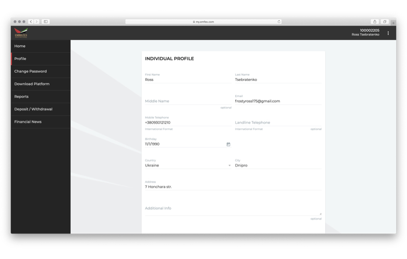 Client CRM, Emirates Mutual Funds Exchange screenshot 7